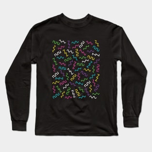 Retro 80s Waveform Pattern for Electronic Musician Long Sleeve T-Shirt